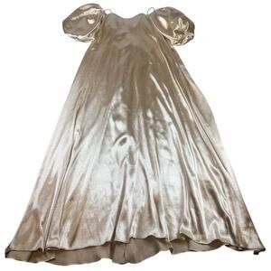 Caroline Constas Puff Sleeve Off Shoulder Palmer Gown Size Small Gold